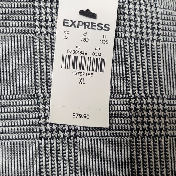 Express Gray Houndstooth Plaid Sheath Office Classic Business Dress Size XL - Picture 6 of 14